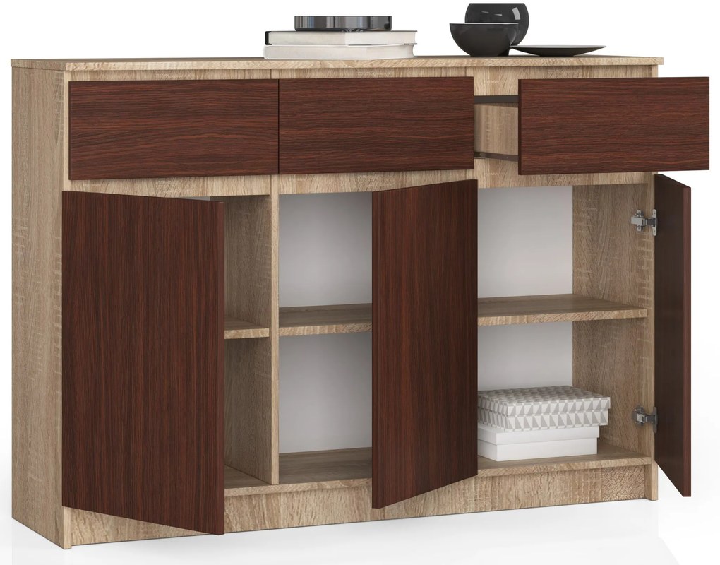 Comodă Keanu VI (Stejar sonoma + wenge). 1069404