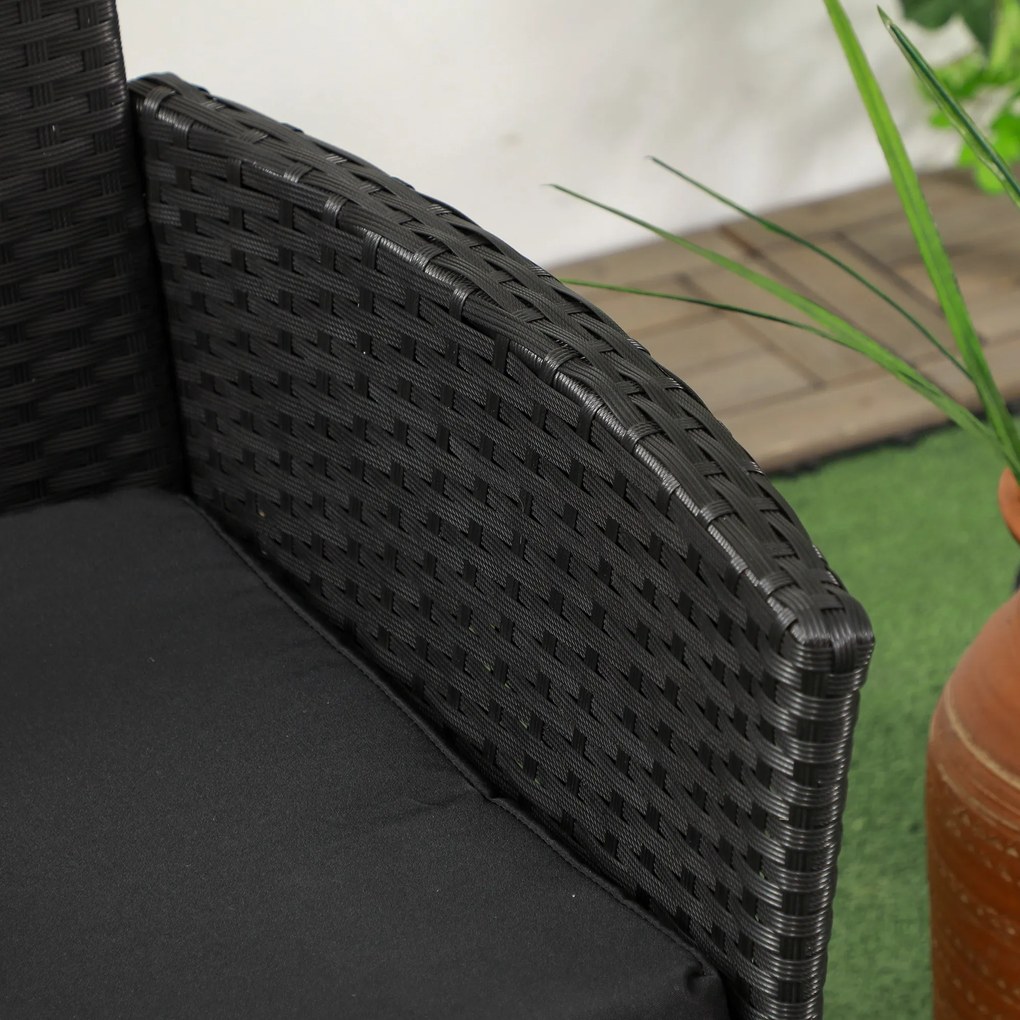 Outsunny Mobilier de Terasa pentru 2 Persoane cu Masa de Ceai