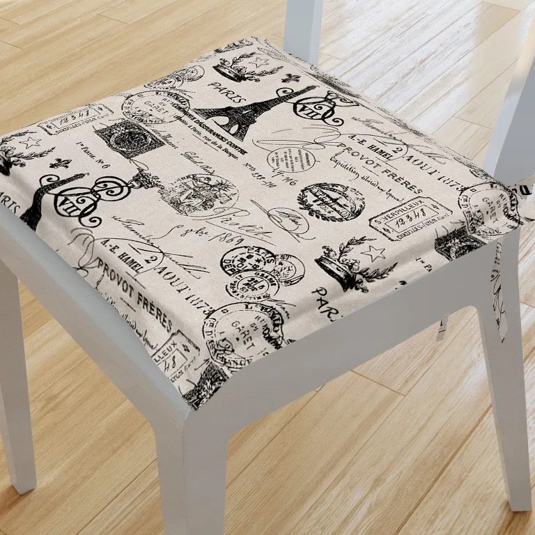 Goldea pernă pentru scaun cu ornamente 38x38 cm - kanafas - paris 38 x 38 cm