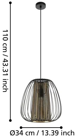 Lustră pe cablu CURASAO 1xE27/40W/230V Eglo 99661