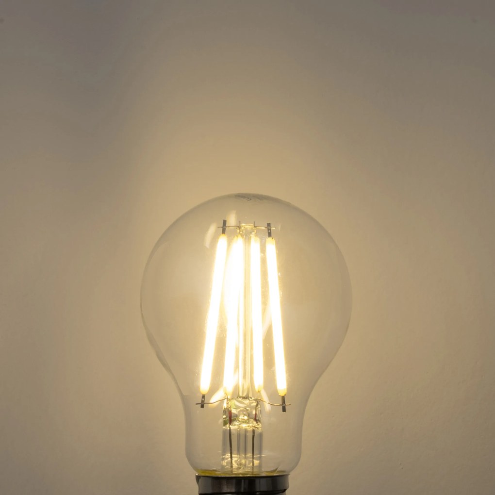 Set de 5 becuri LED E27 A60 transparente 2,2W 470 lm 3000K