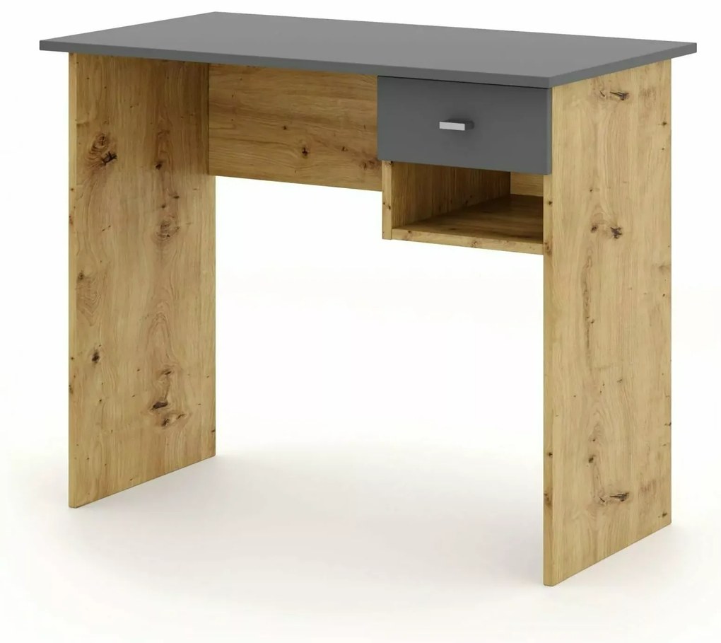 Birou de scris in decor stejar artisan cu blat antracit B-011