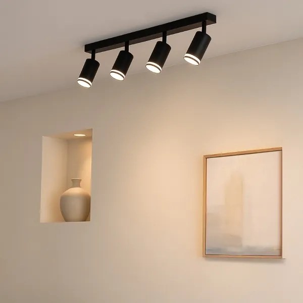 Spot PIPE 4xGU10/10W/230V negru