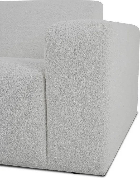 Colțar alb cu tapițerie din stofă bouclé (în formă de "U") Roxy – Scandic