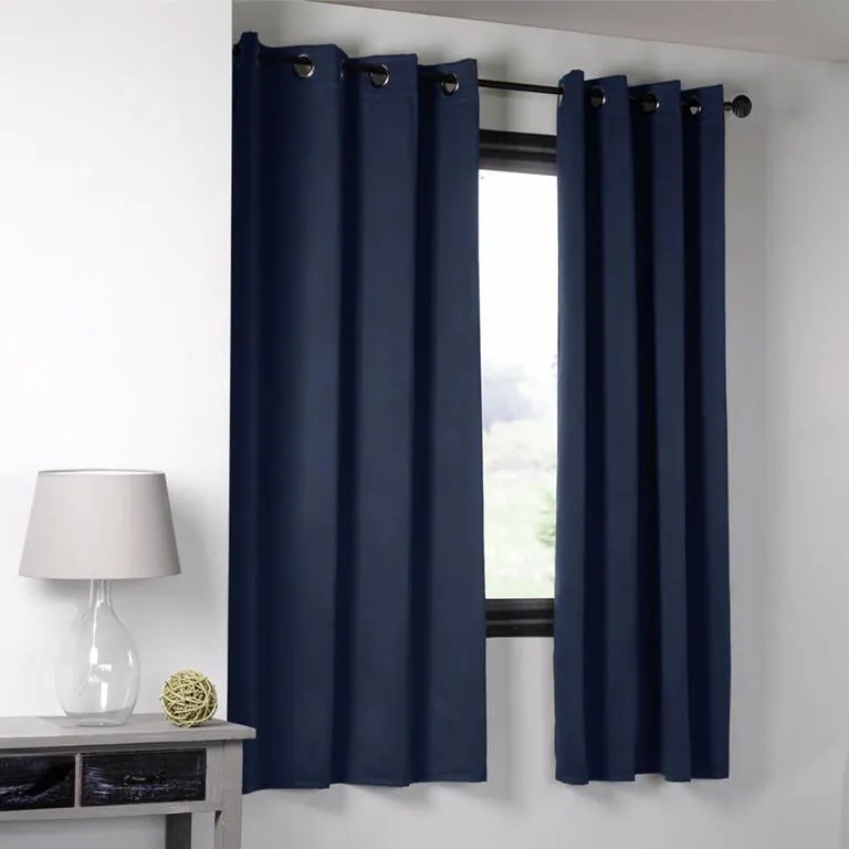 Draperie groasă blackout NOTTE albastru marin 135 x 180 cm set 2 buc