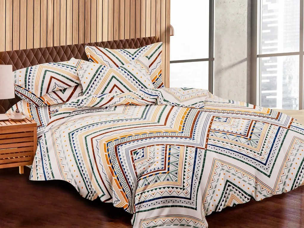 Lenjerie de pat din bumbac alb MUNOZ + husa de perna 40 x 50 cm gratuit