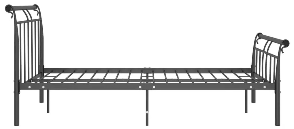 Cadru de pat, negru, 140x200 cm, metal Negru, 140 x 200 cm