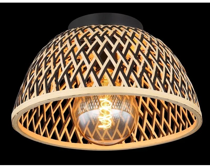 Plafoniera design industrial Colly negru, natur