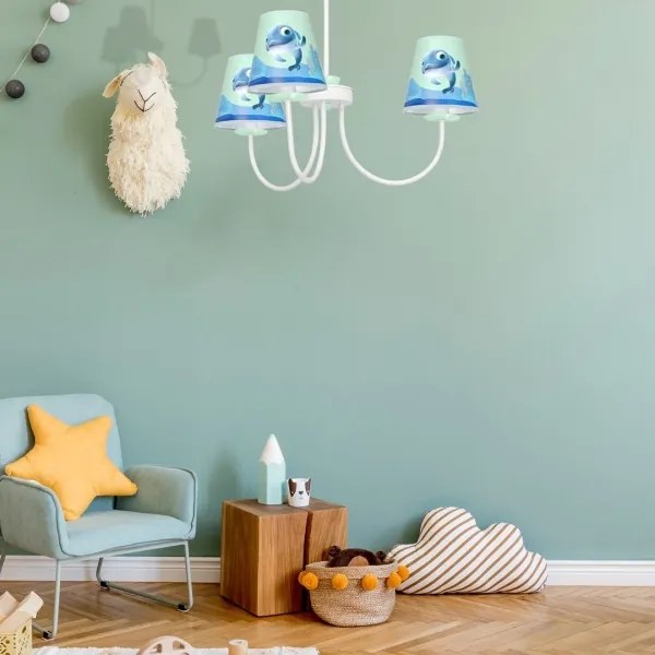 Lustră pe tijă pentru copii DOLPHIN 3xE14/40W/230V