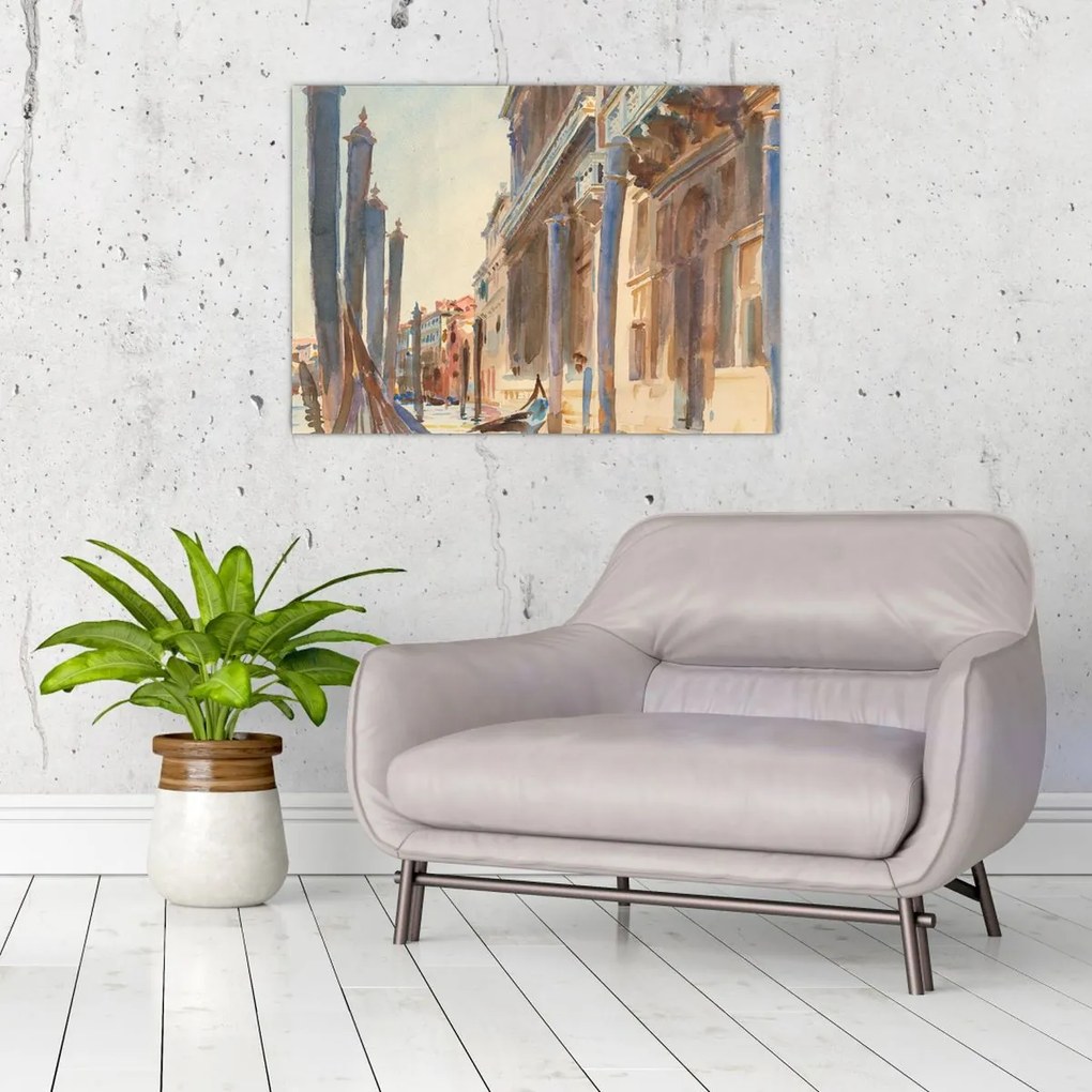 Tablou - John Singer Sargent, Gondola Moorings on the Grand Canal, reproducere (70x50 cm)