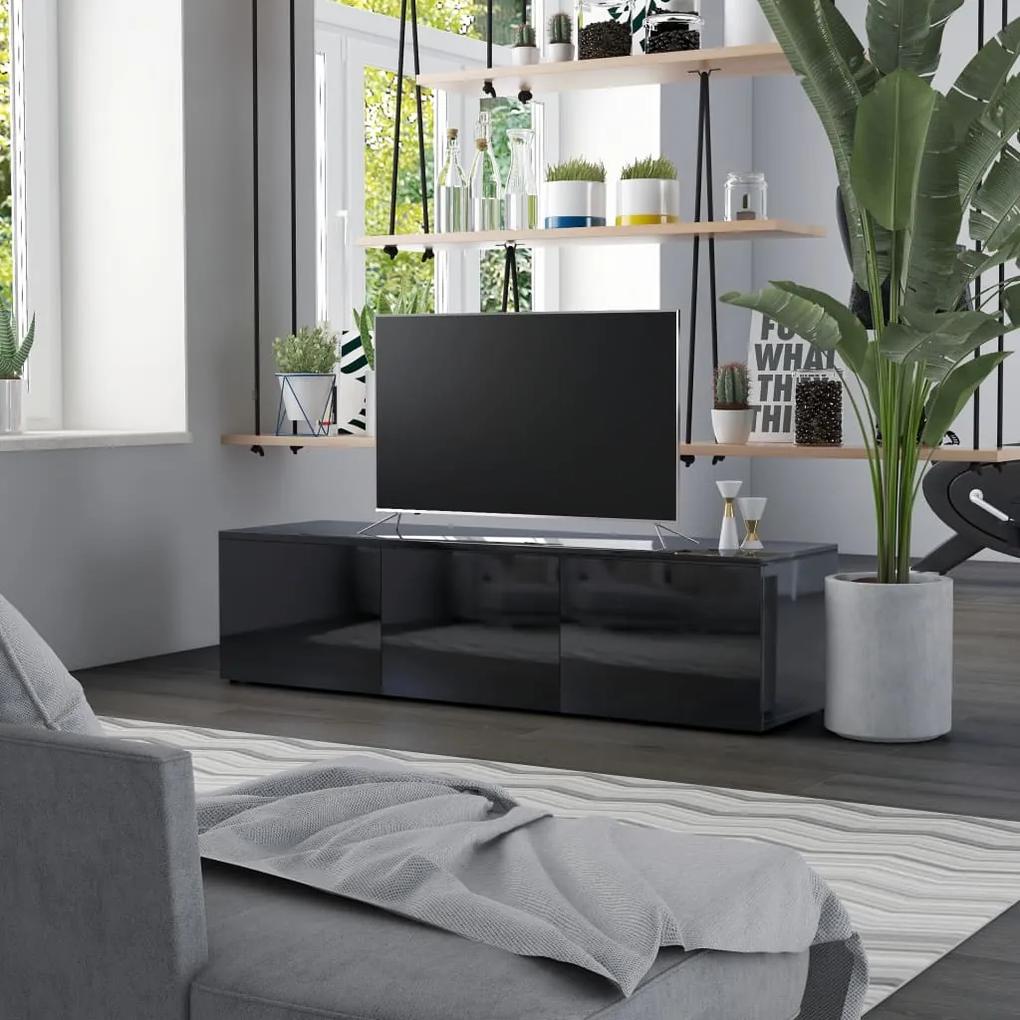 801875 vidaXL Comodă TV, negru extralucios, 120 x 34 x 30 cm, PAL