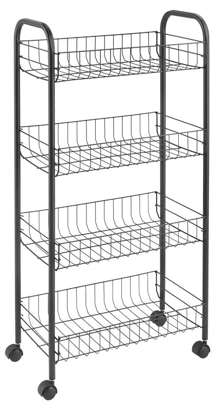 Raft mobil din metal negru 41x84 cm Ascona - Metaltex