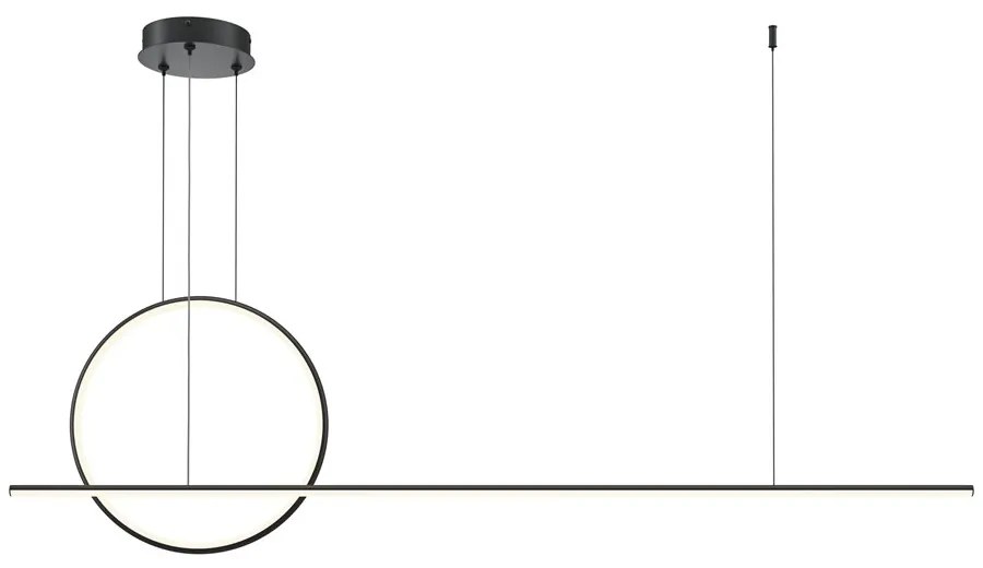 Lustra LED suspendata design geometric Halo negru