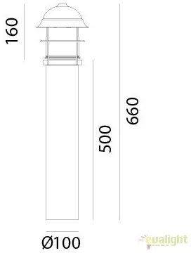 Stalp de exterior, inaltime 66cm cu protectie IP44, Garden 245.43.OR