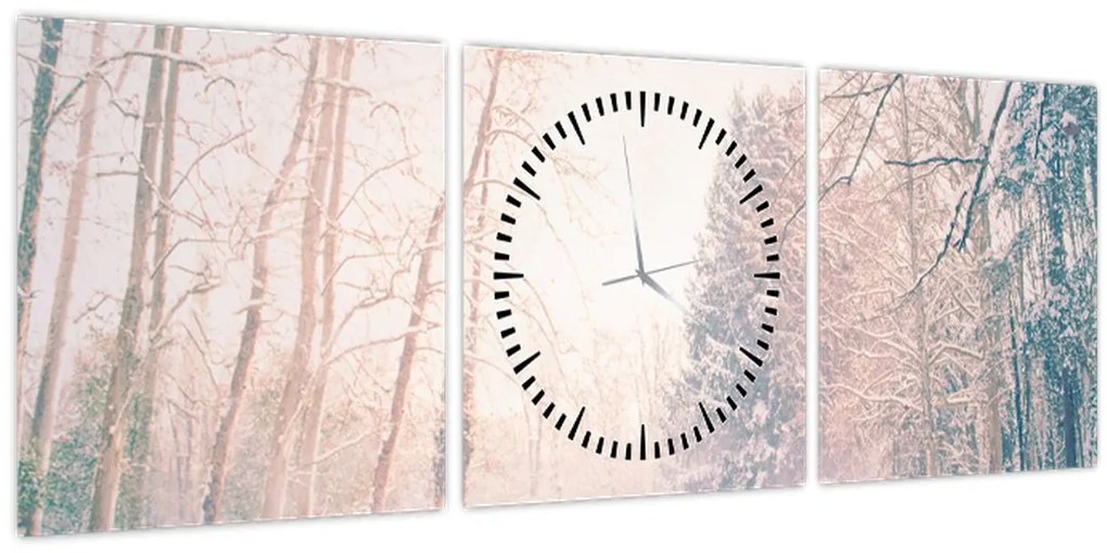 Tablou - Priveliște pădure (cu ceas) (90x30 cm)