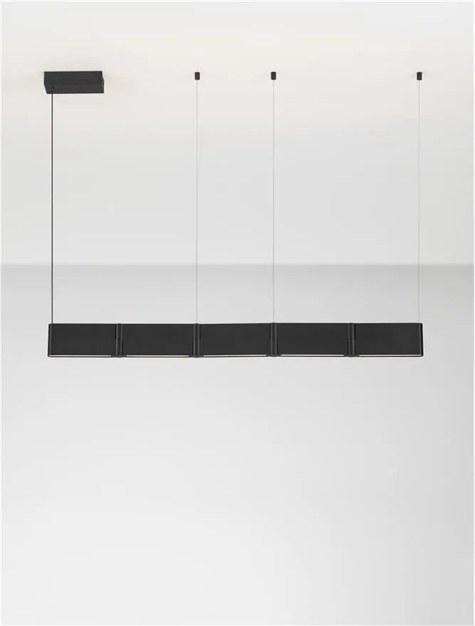 Lustra suspendata LED aluminiu negru FLUSSO