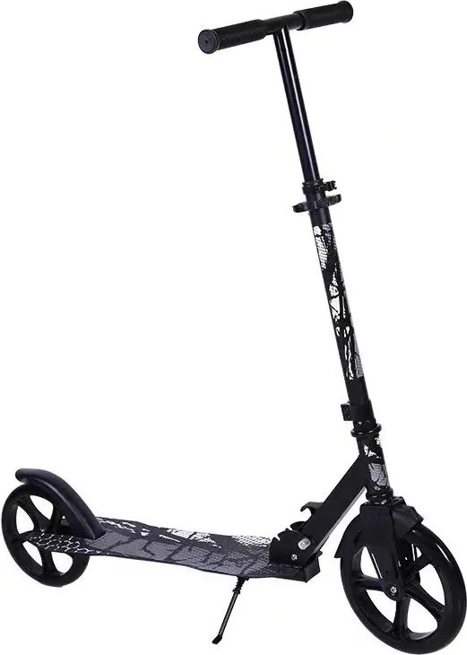 Trotineta copii si adolescenti NOVOKIDS™ Funky Camo PRO, Maxim 100 kg, Functie Super Brake, Diametru roata fata 230 mm, Negru Camuflaj