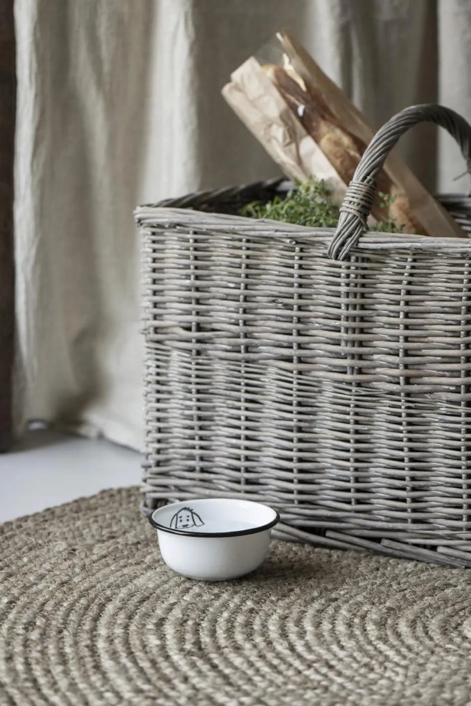 IB Laursen Bol alb de smalt DOG MINI ENAMEL