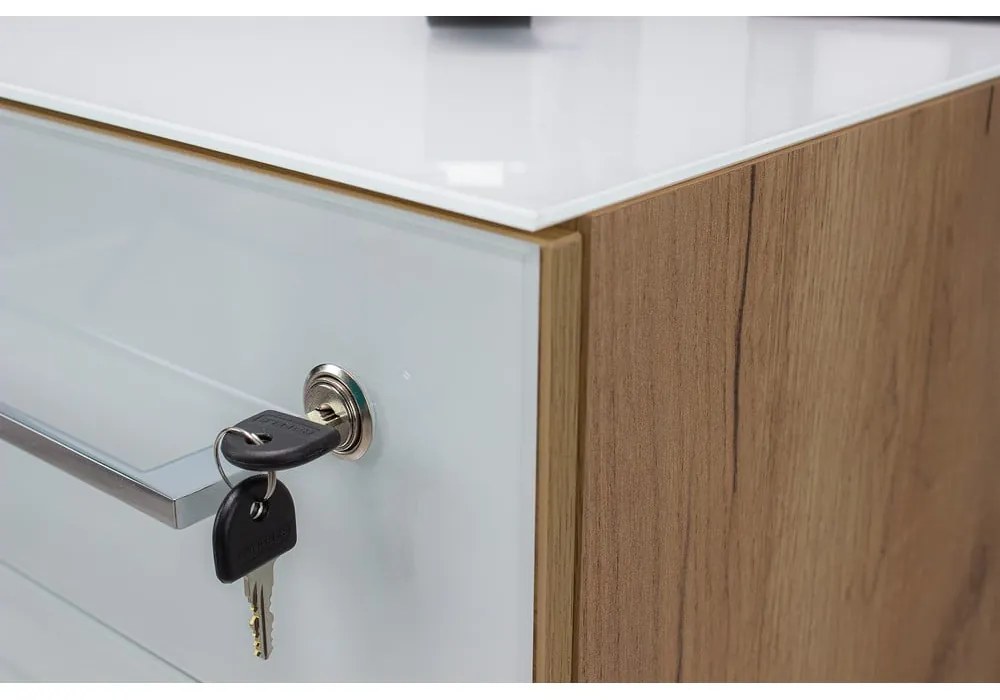 Dulap alb cu aspect de lemn de stejar 40x55 cm Monteria – Germania