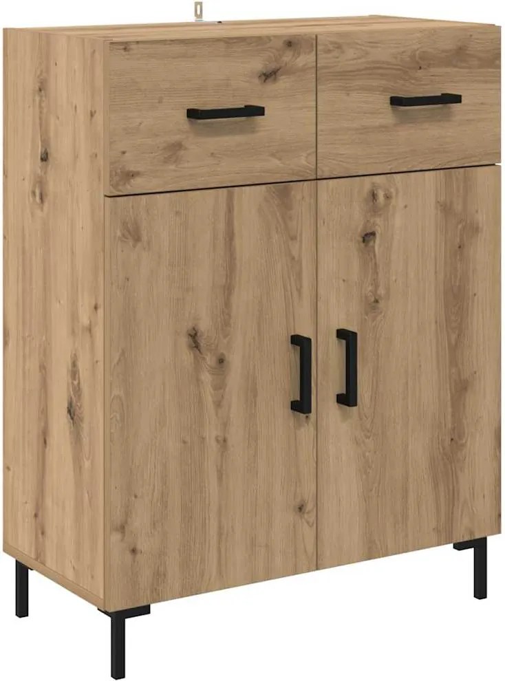 vidaXL Bufet Stejar Artizanal 69,5 x 34 x 90 cm Lemn compozit