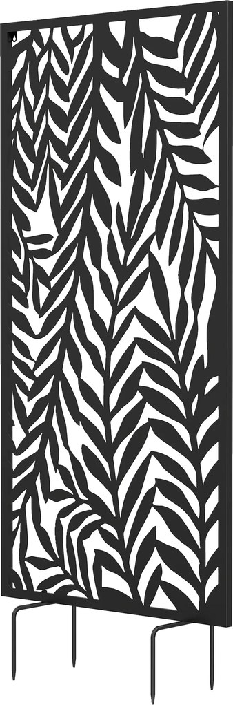 Outsunny Separator de cameră 65 x 130 cm, paravan freestanding/suspendat, panou de protecție vizuală din metal, Negru | Aosom Romania