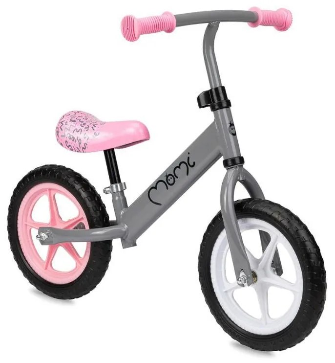 1 x Bicicleta fara pedale, Momi Fleet - Gri si Roz