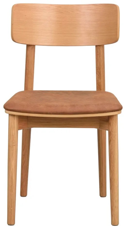 Scaune de dining maro coniac/natural 2 buc. din imitație de piele Wolcott – Rowico