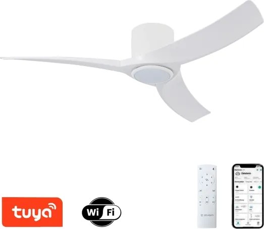 ZEVENTI - Ventilator de tavan LED ORBITO LED/24W/230V Wi-Fi Tuya alb + telecomandă