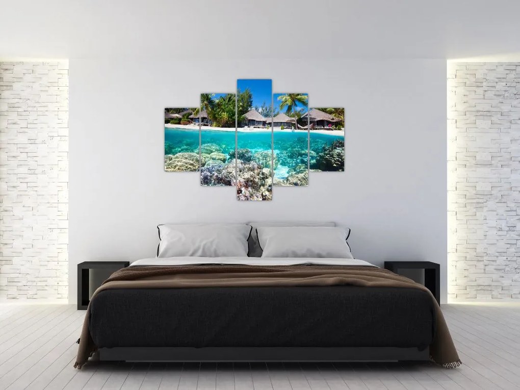 Tablou cu plaja pe insulă tropicală (150x105 cm)