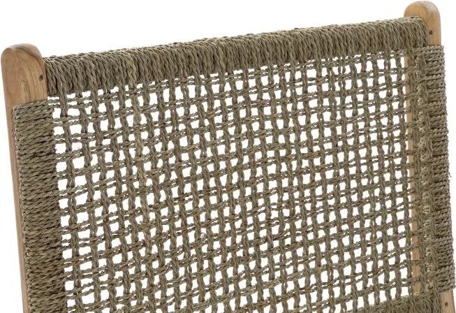 Fotoliu tip scaun maro , din lemn de tec si rattan