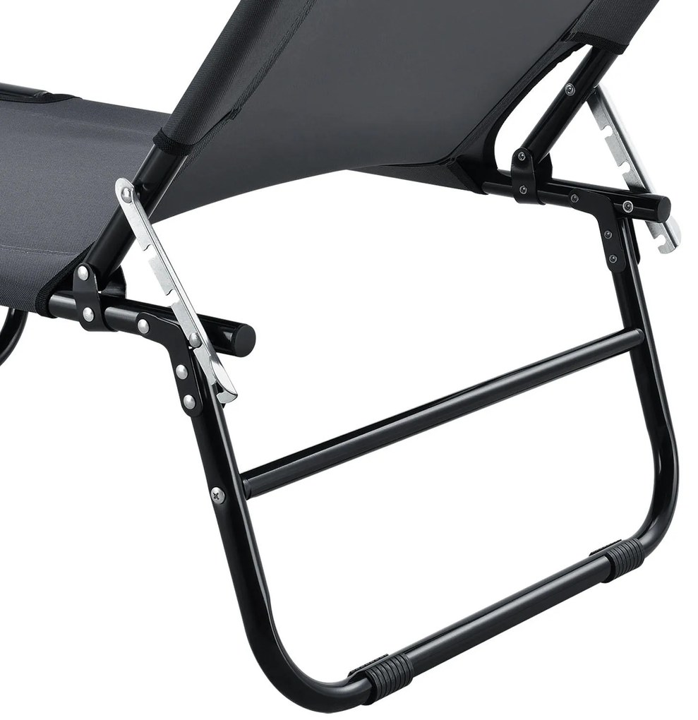 Sezlong "Corfu" cu acoperis neagru si parasolar gri închis