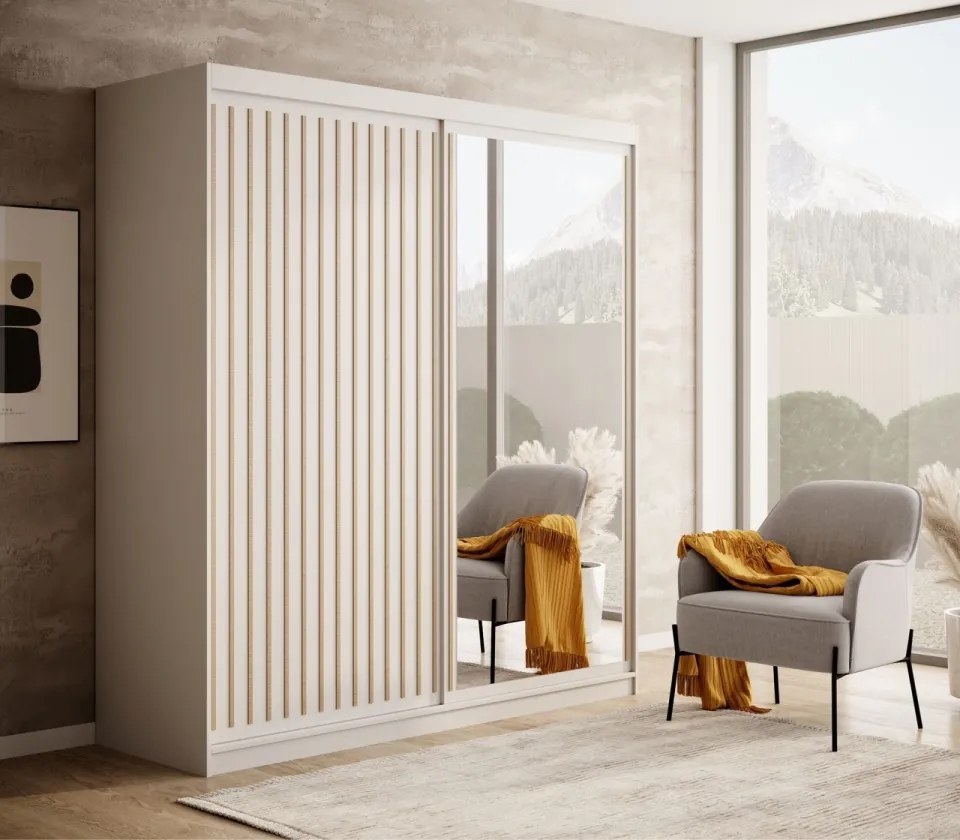 Dulap cu usi glisante 180x205 cm, Delia, ADRK Furniture (Culoare: Artisan)