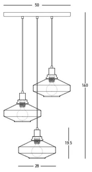 Lustra suspendata design decorativ Zenia 3L fumurie