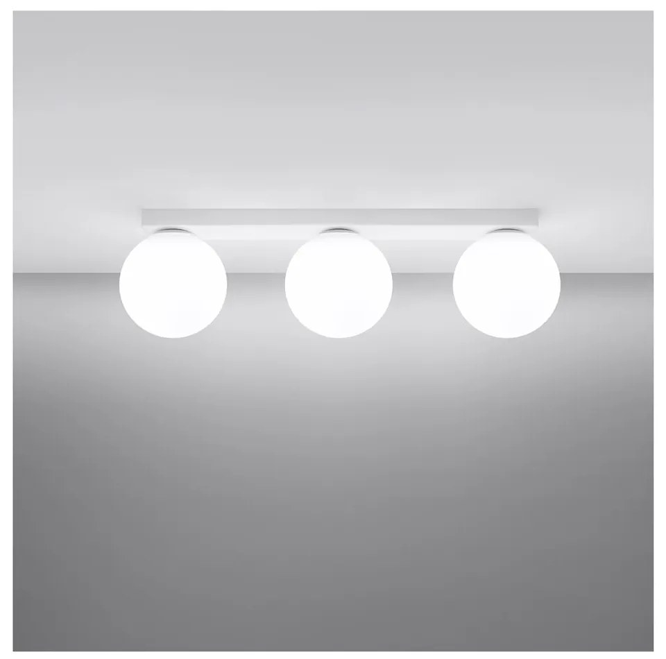 Plafonieră albă cu abajur din sticlă ø 12 cm Umerta – Sollux