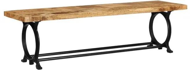 vidaXL Banchetă de bucătărie, 160x45x45 cm, lemn masiv de mango și fontă