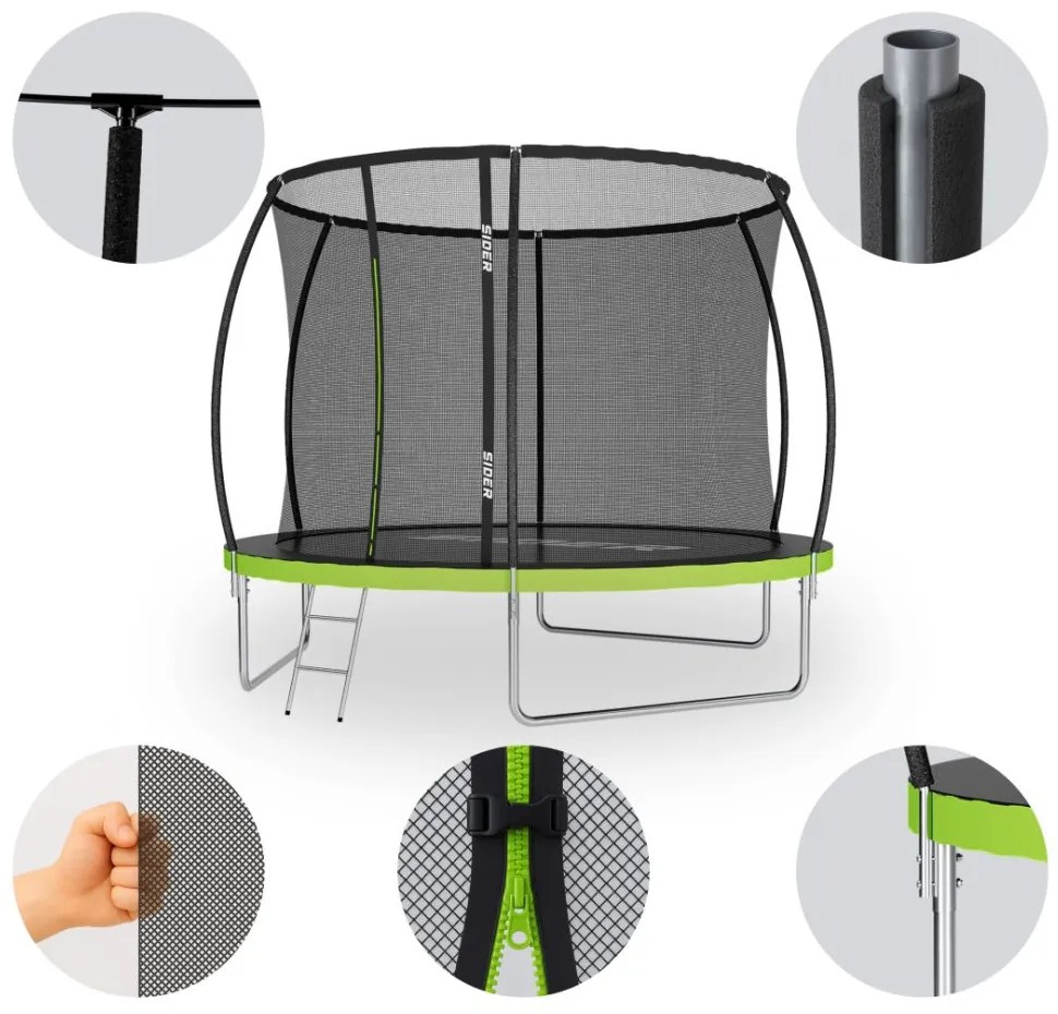 Trambulină mare pentru copii cu plasă și scară SIDER 12FT - diametru 374 cm