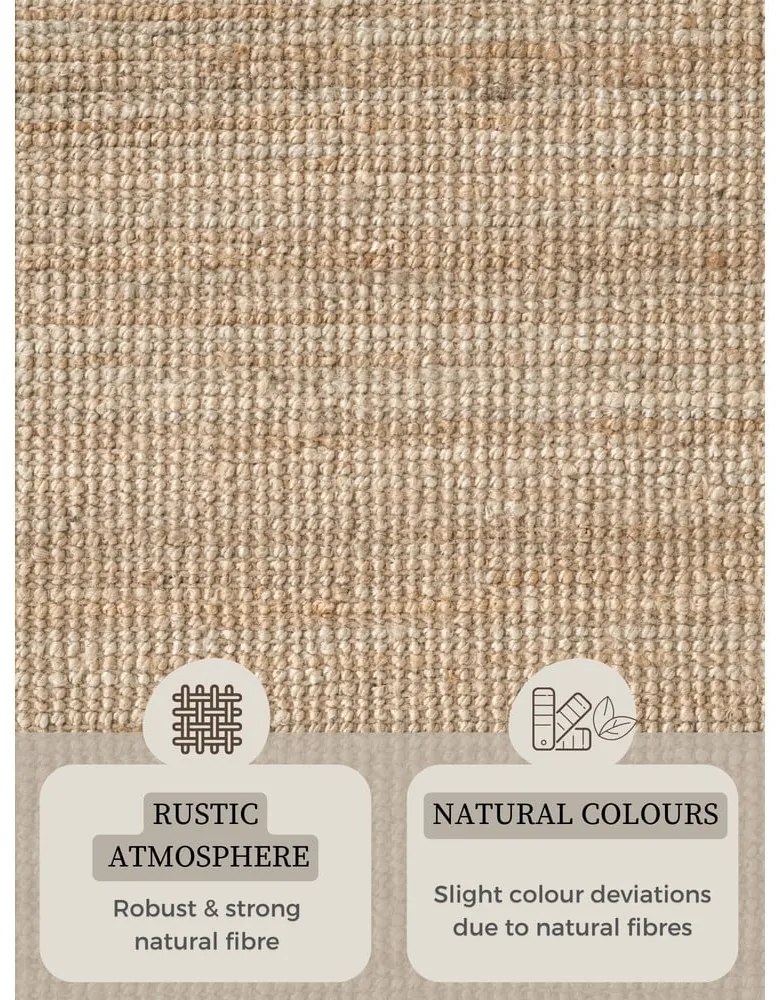 Covor în culoare naturală rotund din iută ø 160 cm Bouclé Jaipur – Hanse Home