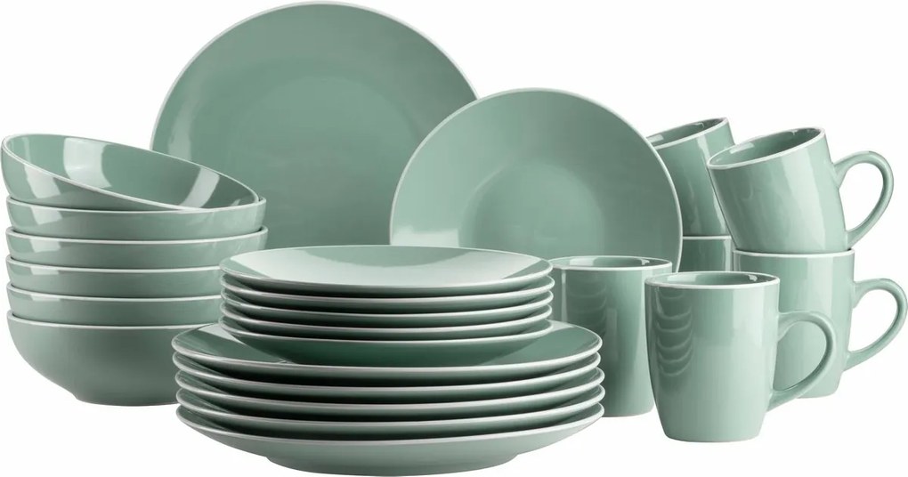 Mäser Set de veselă 24 piese ELISSA – verde lucios