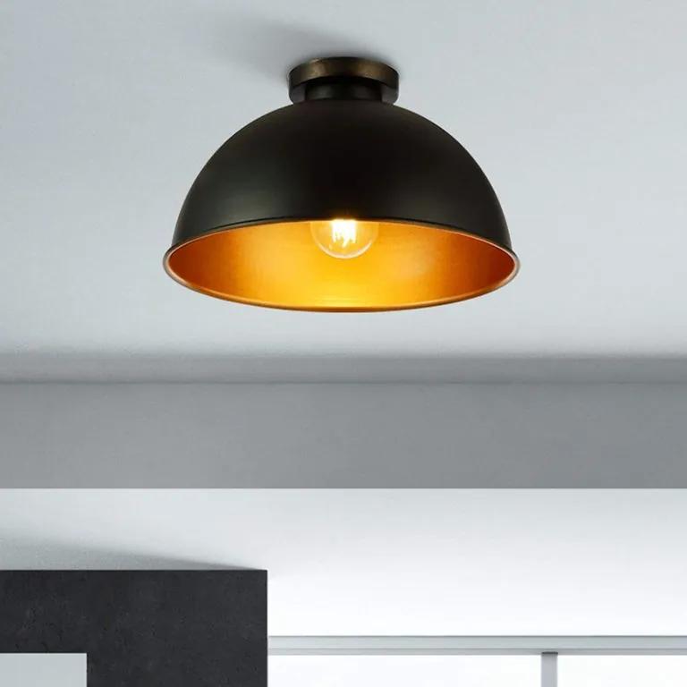 Lumină de tavan cu umbră, negru 60 W, 230 V