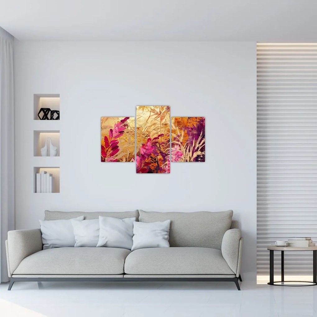 Tablou - Pictură abstractă de flori II. (90x60 cm)