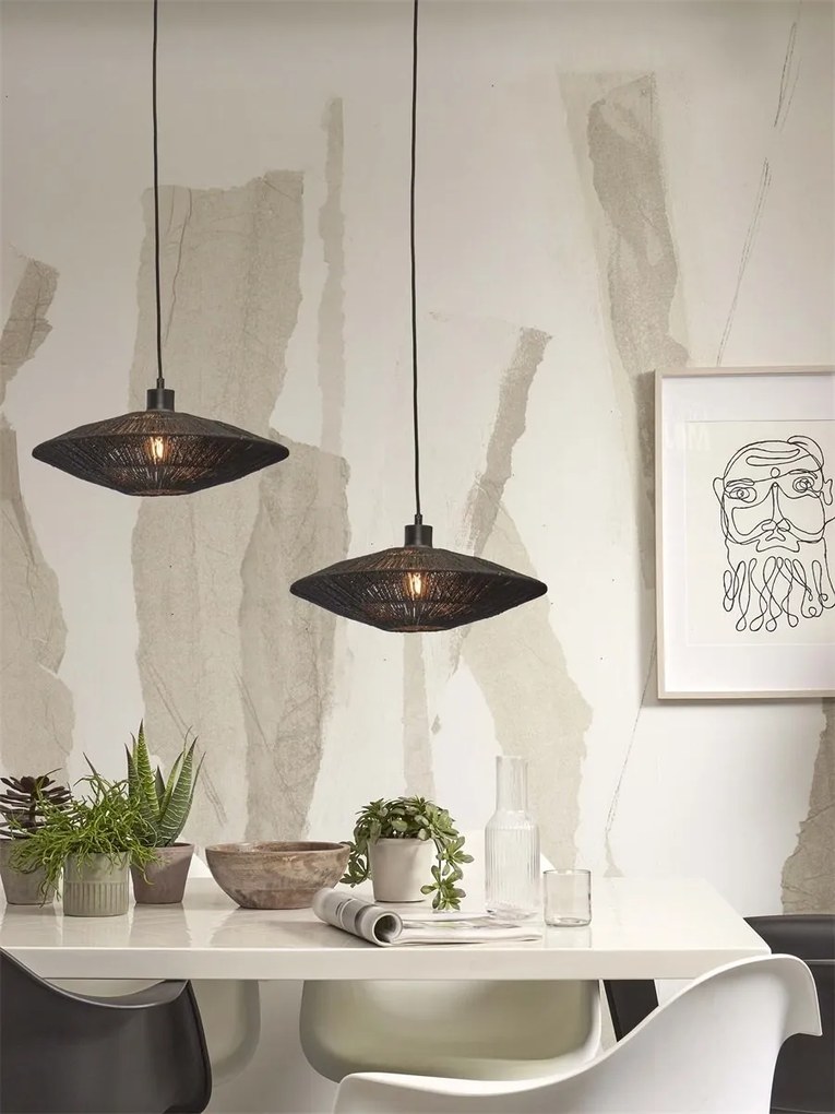 Lustra/Pendul eco din iuta Iguazu S disc 40cm, bl