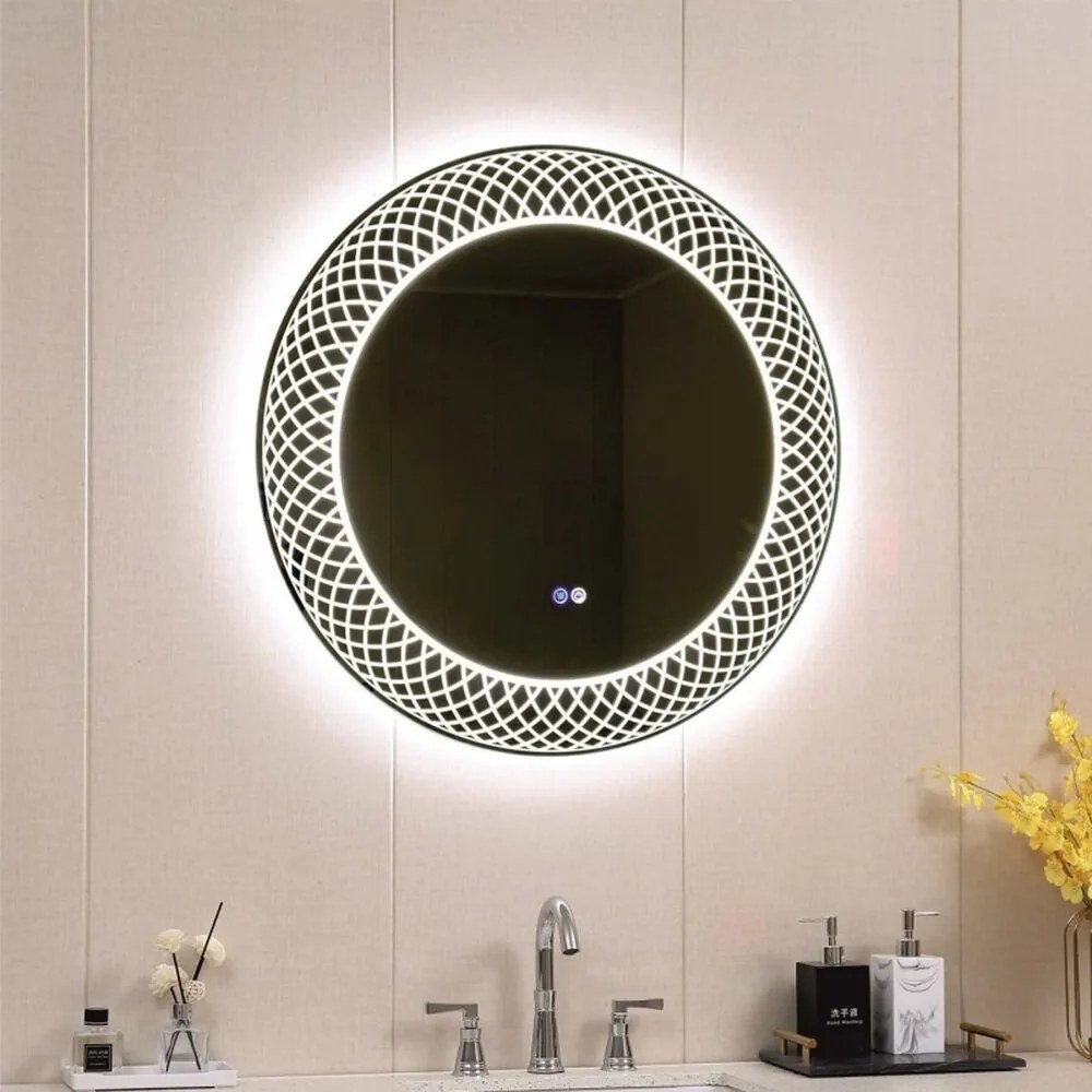 Oglinda cu iluminare Inter Ceramic rotunda 80 cm finisaj crom