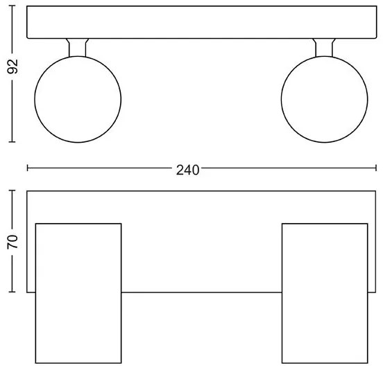 Spot KOSIPO 2xGU10/5,5W/230V alb Philips