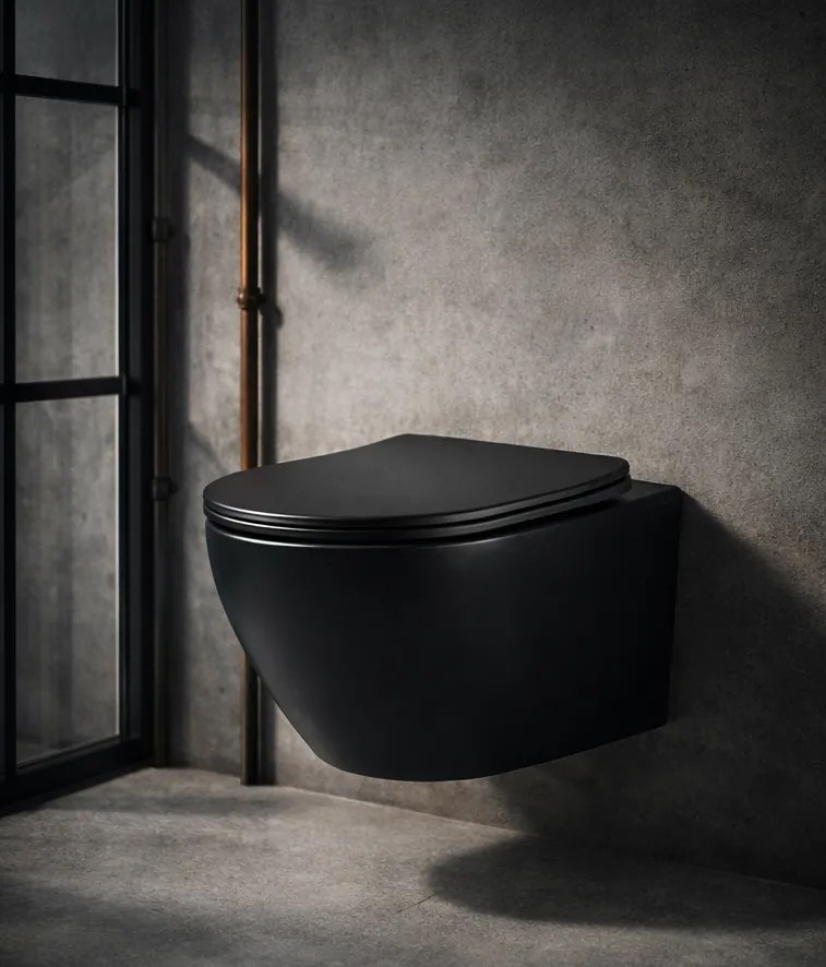 Vas WC suspendat W206MB negru mat capac duroplast cu amortizor