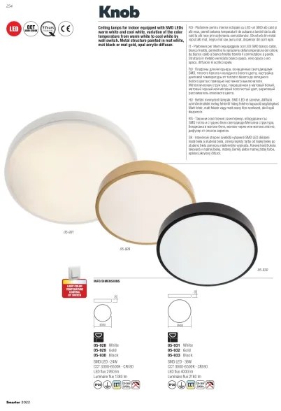 Plafonieră LED KNOB LED/36W/230V 3000K-6500K 40 cm neagră Redo 05-933