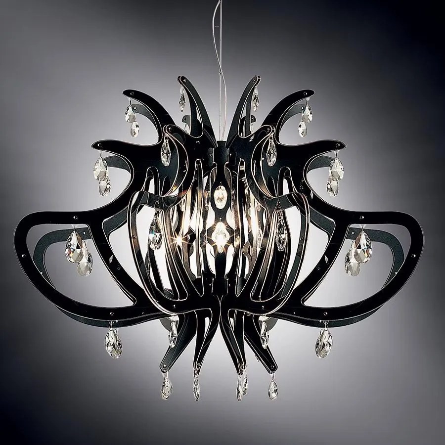 Lustra cu cristale Scholer design unicat realizata manual Medusa Black