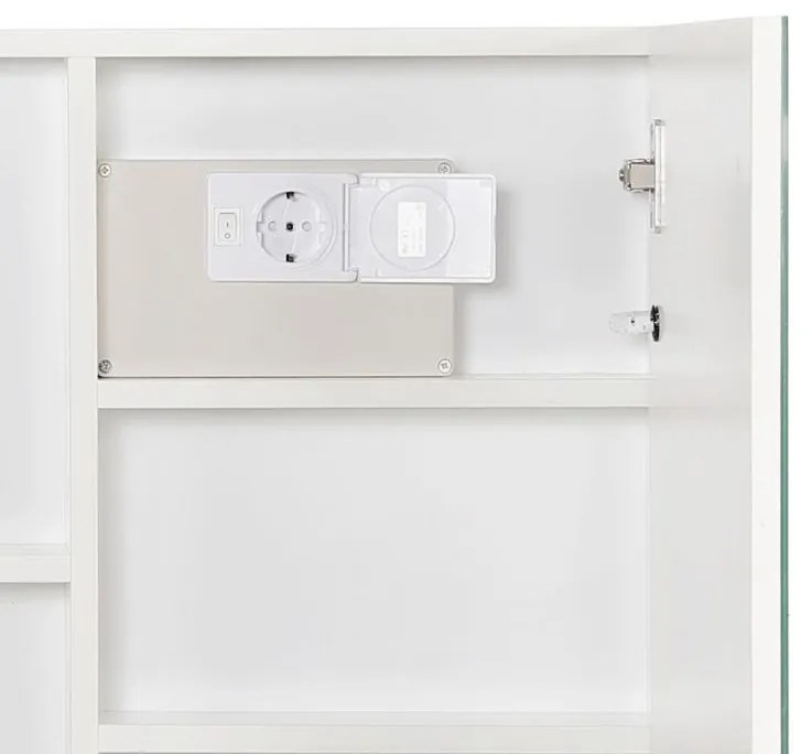 MIADOMODO Dulap cu oglindă cu iluminare LED, 90 x 65 cm