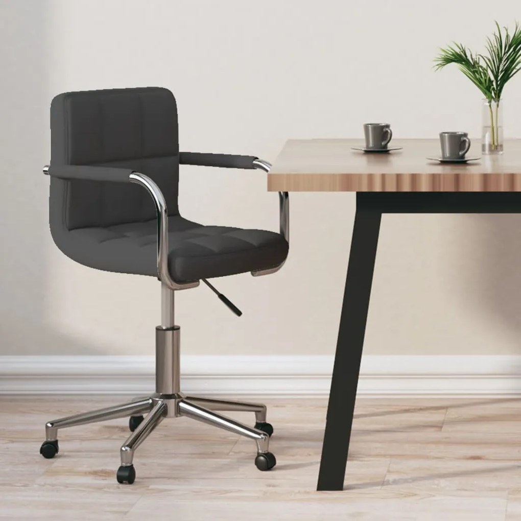 vidaXL Scaun de birou pivotant, gri închis, material textil