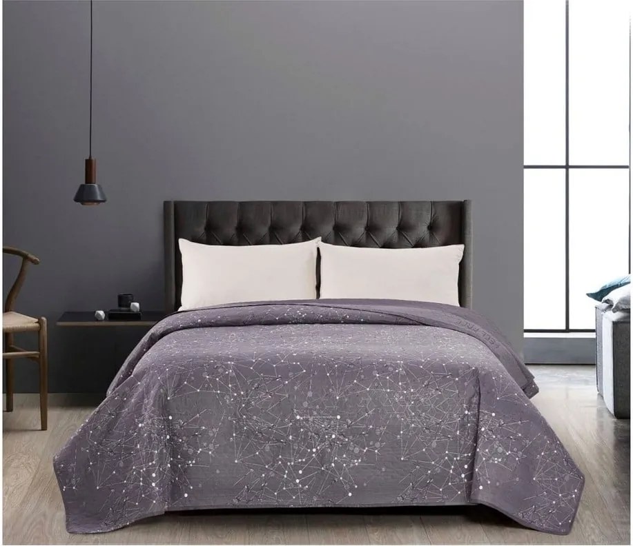 Cuvertură cu 2 fețe din microfibră DecoKing Cilantro, 220 x 240 cm, gri