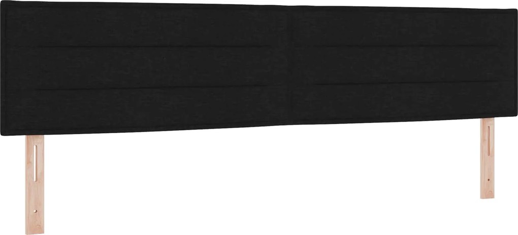 vidaXL Tăblie LED cu benzi LED cu headboard Negru 200 cm țesătură